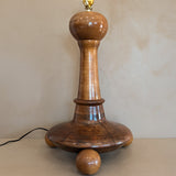 Unique Vintage Wooden Footed Ball Sphere Lamp