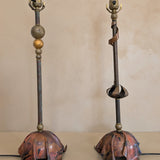 Signed Pair of Vintage Artisan-Made Galactic Lamps by D. Little