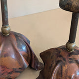 Signed Pair of Vintage Artisan-Made Galactic Lamps by D. Little