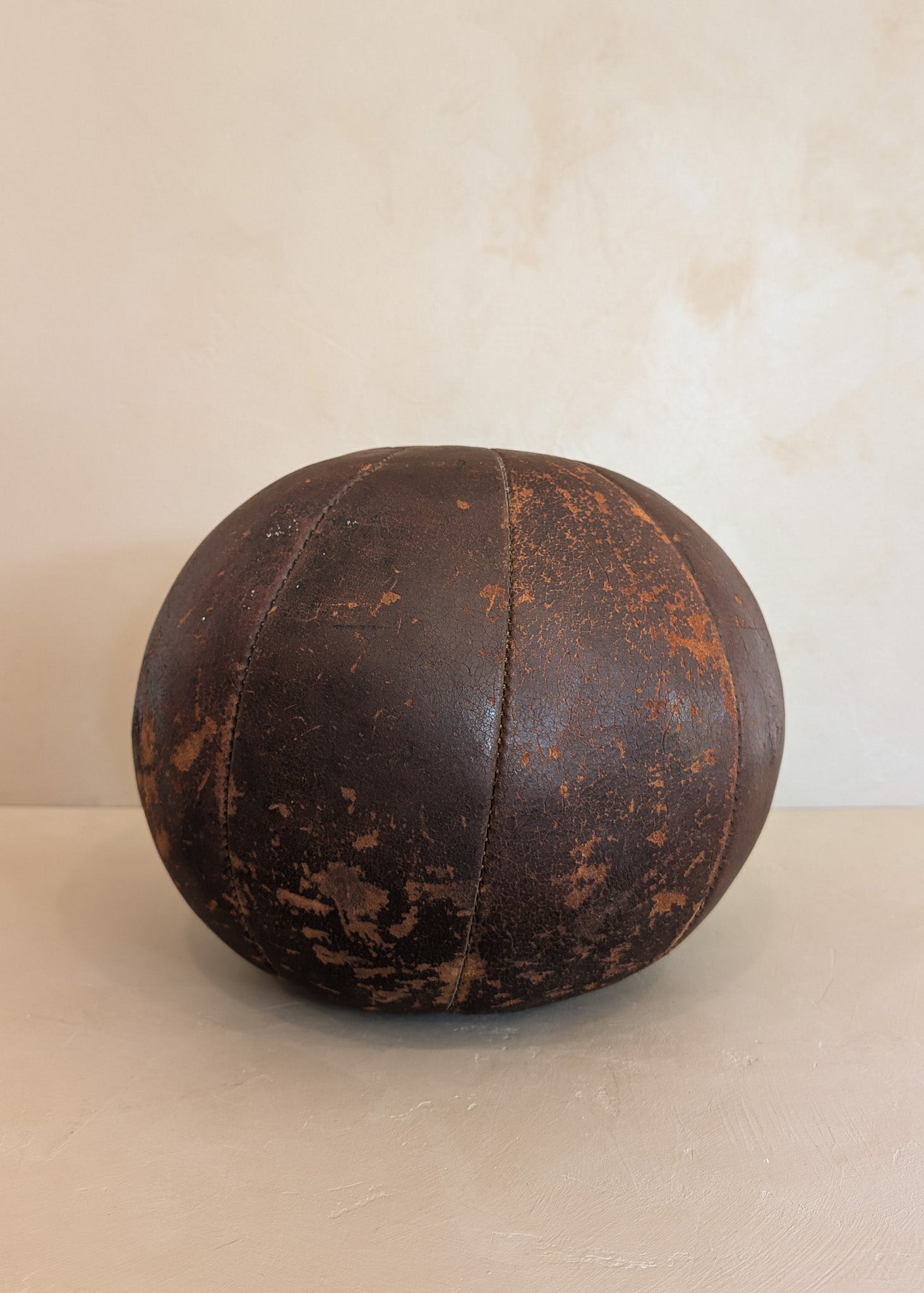 Large Vintage Leather Medicine Ball