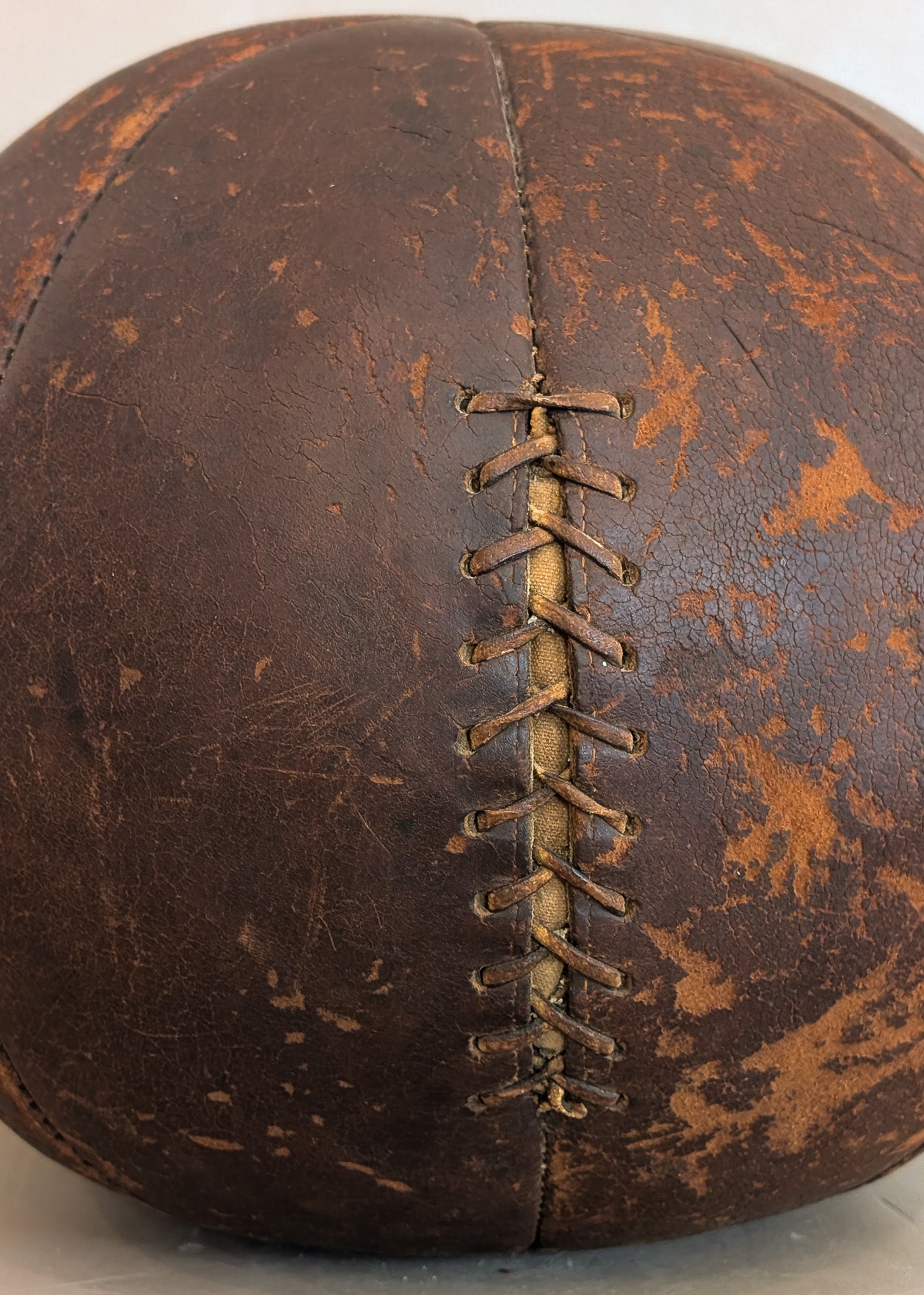 Large Vintage Leather Medicine Ball