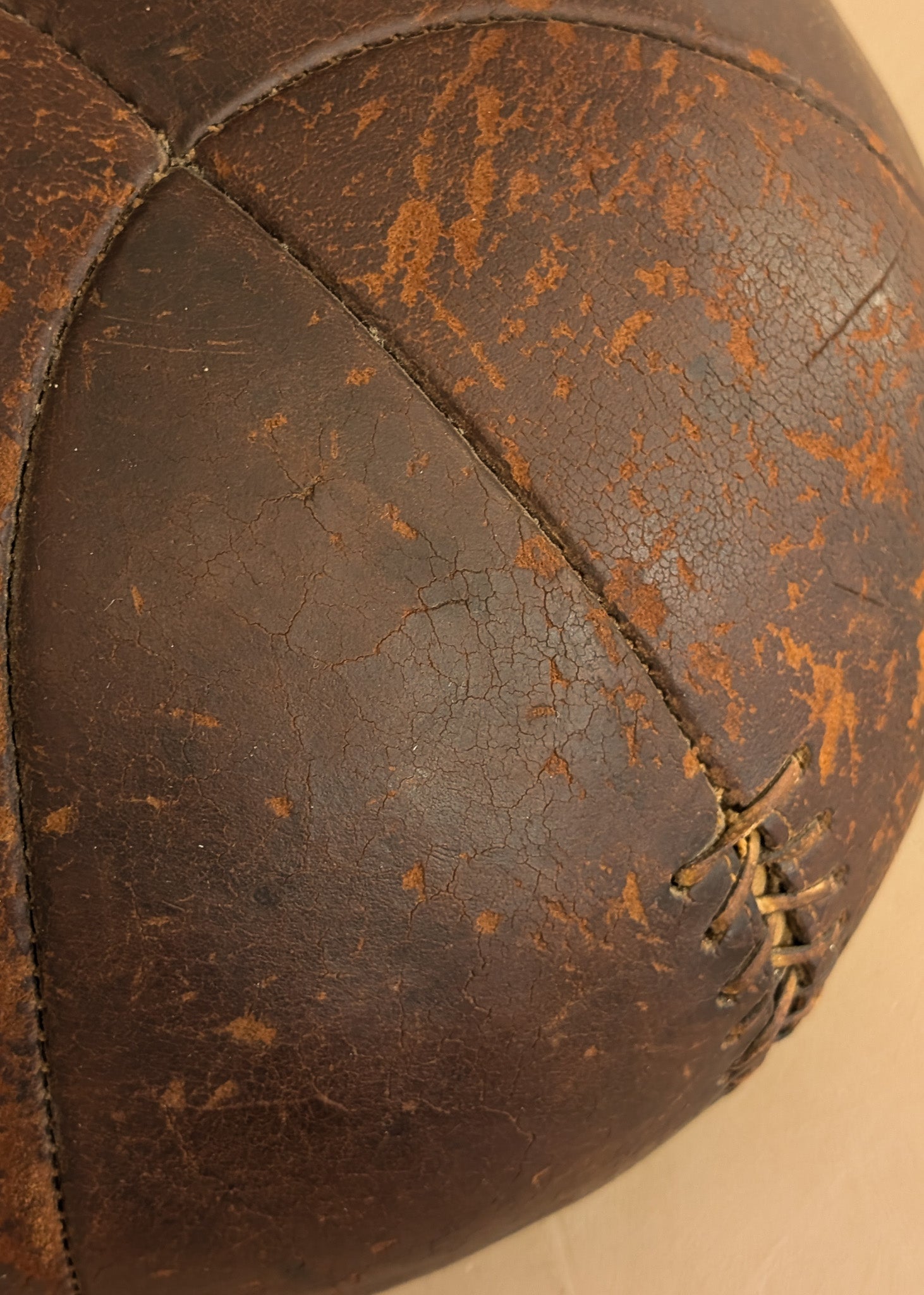 Large Vintage Leather Medicine Ball