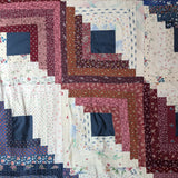 Vintage Log Cabin Straight Furrows Quilt