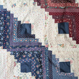 Vintage Log Cabin Straight Furrows Quilt