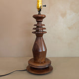 Vintage Hand-turned Geometric Wooden Lamp