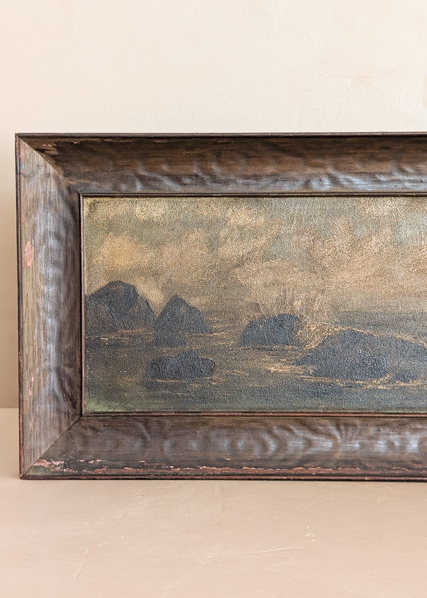 Original Antique Framed Moody Seascape Painting #1