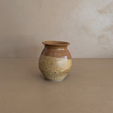 Stamped Neutral Speckled Studio Pottery Vase