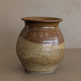 Stamped Neutral Speckled Studio Pottery Vase