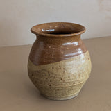 Stamped Neutral Speckled Studio Pottery Vase