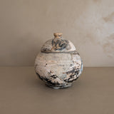 Unique Raku-Fired Signed Studio Pottery Lidded Vessel