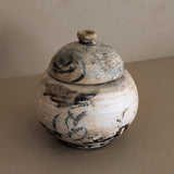 Unique Raku-Fired Signed Studio Pottery Lidded Vessel