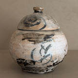 Unique Raku-Fired Signed Studio Pottery Lidded Vessel