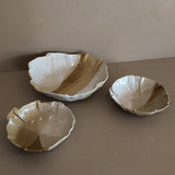 Set of 3 Vintage Signed Ruffled Studio Pottery Serving Bowls