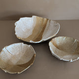 Set of 3 Vintage Signed Ruffled Studio Pottery Serving Bowls