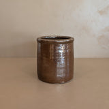 Antique Stoneware Crock with Brown Glaze