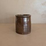 Antique Stoneware Crock with Brown Glaze