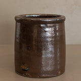 Antique Stoneware Crock with Brown Glaze