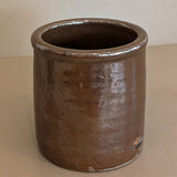 Antique Stoneware Crock with Brown Glaze