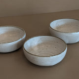 Set of 3 Neutral Glazed Studio Pottery Small Snack Bowls