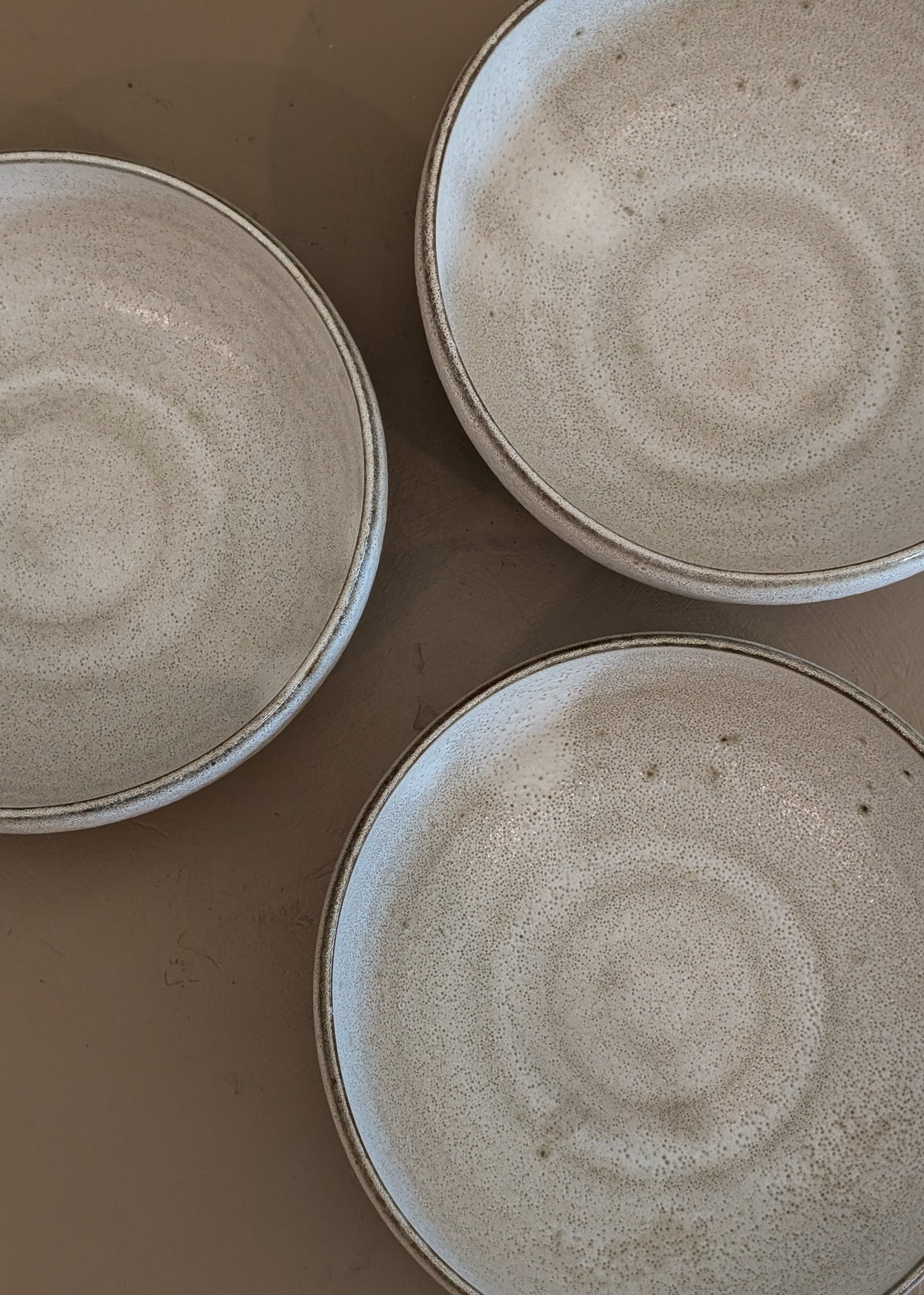 Set of 3 Neutral Glazed Studio Pottery Small Snack Bowls