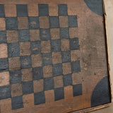 Large Early 1800s Antique Primitive Folk Art Hand-Painted Double-Sided Wooden Checker or Chessboard