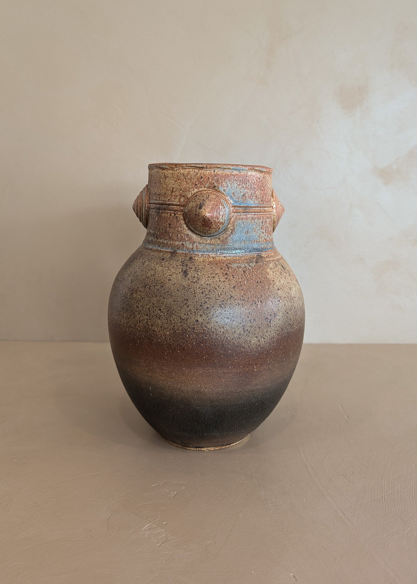 Neutral Studio Pottery Vase with Unique Spike Detailing