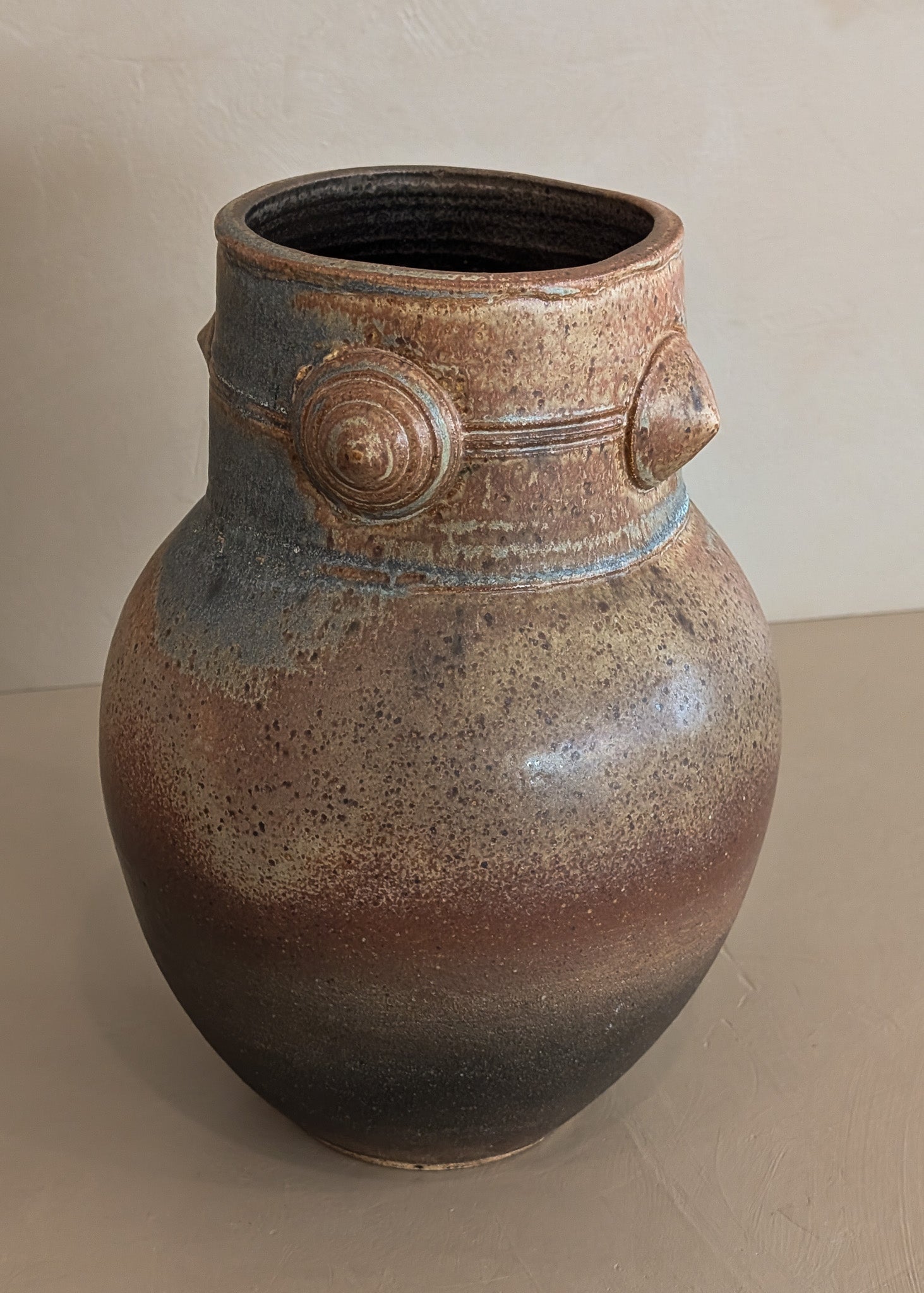 Neutral Studio Pottery Vase with Unique Spike Detailing