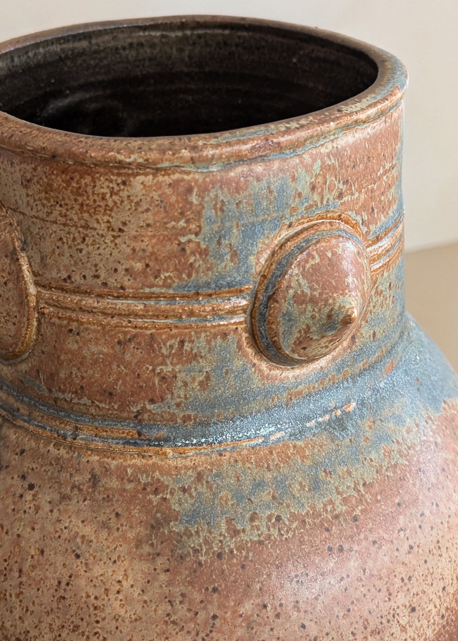 Neutral Studio Pottery Vase with Unique Spike Detailing