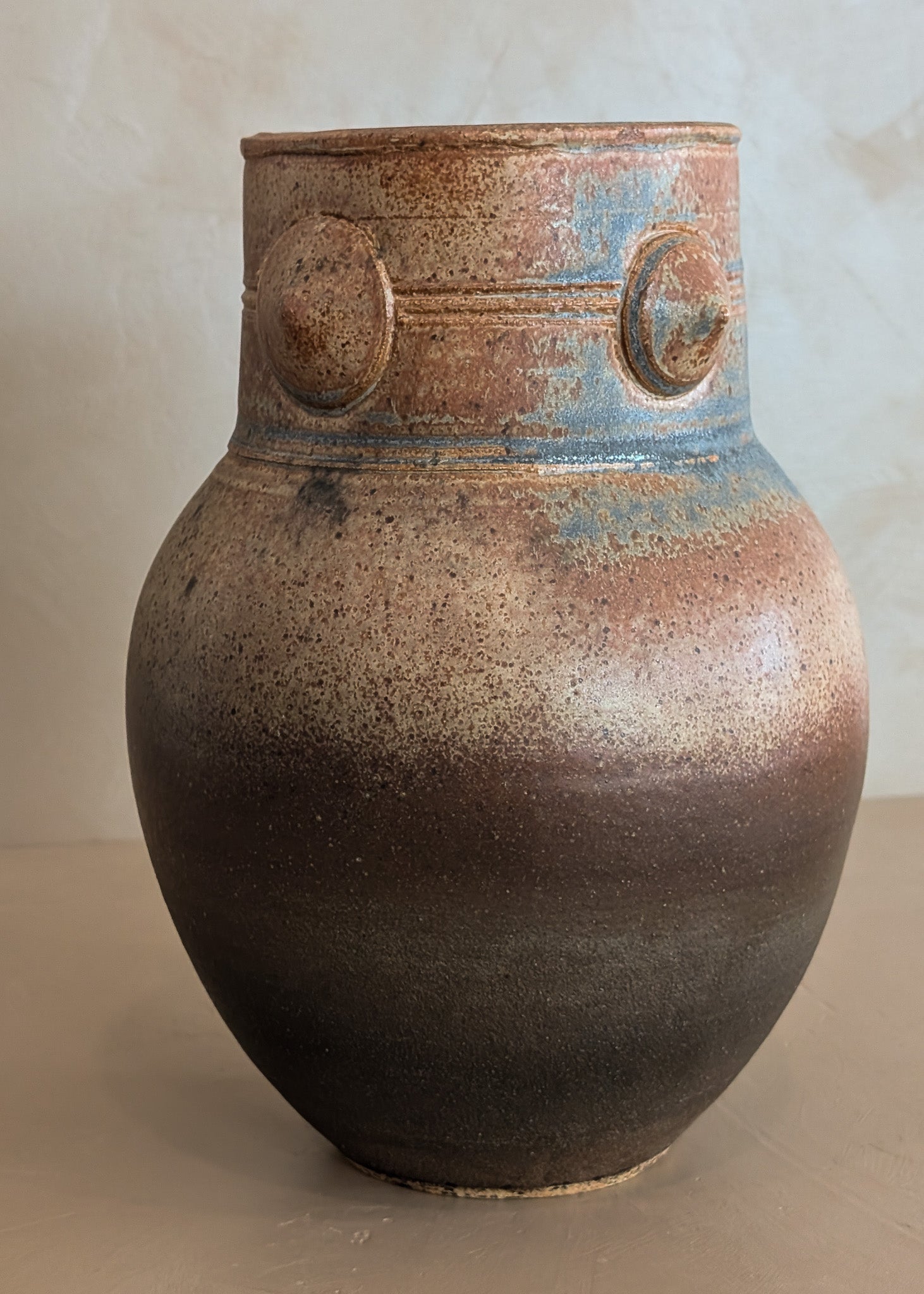 Neutral Studio Pottery Vase with Unique Spike Detailing