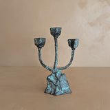 Vintage Brutalist Bronze Paul Evans-Style Candelabra