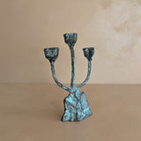 Vintage Brutalist Bronze Paul Evans-Style Candelabra