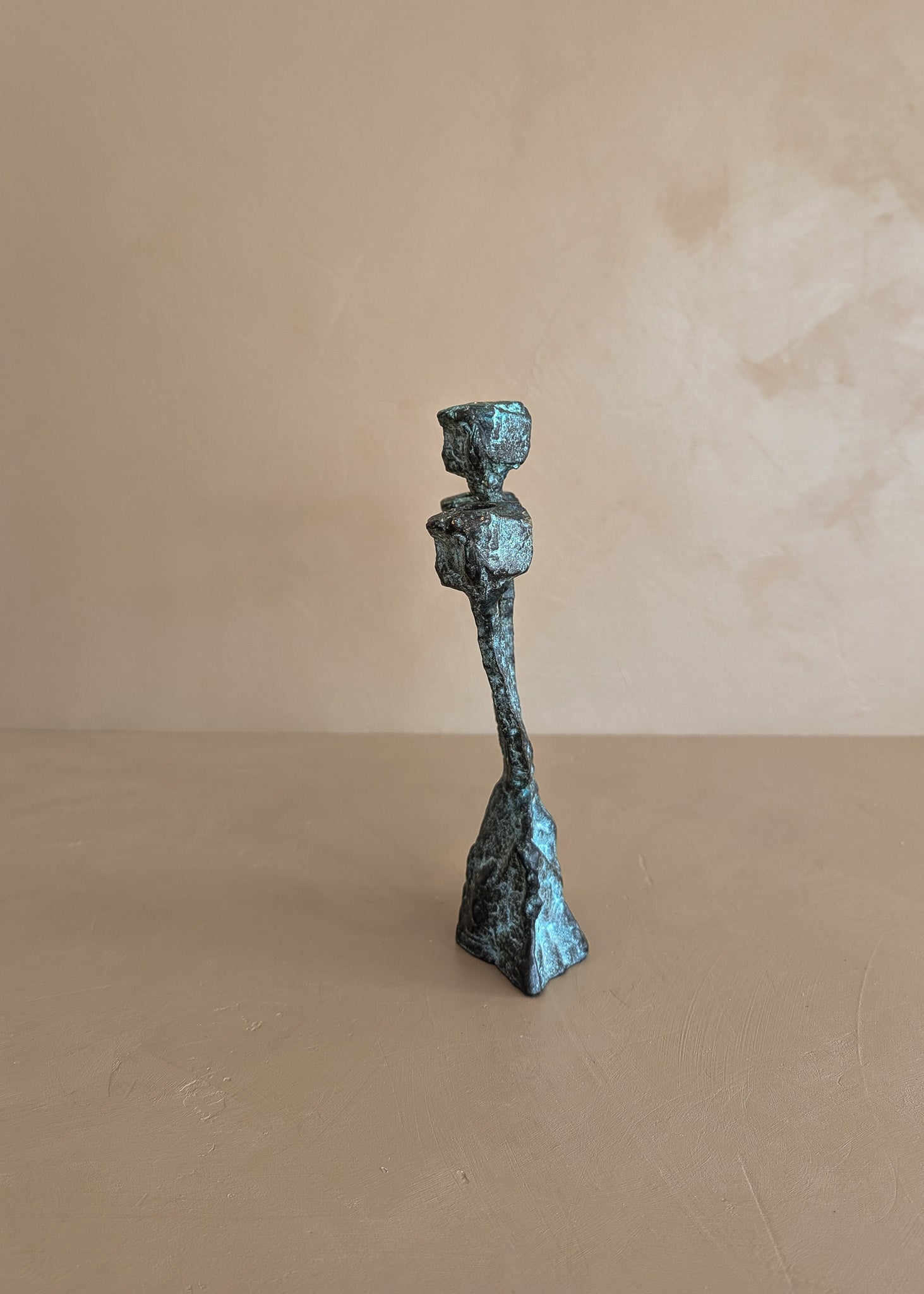 Vintage Brutalist Bronze Paul Evans-Style Candelabra