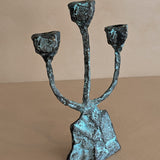 Vintage Brutalist Bronze Paul Evans-Style Candelabra