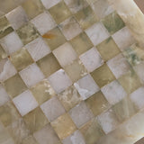 Green and White Onyx Stone Chessboard