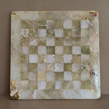 Green and White Onyx Stone Chessboard