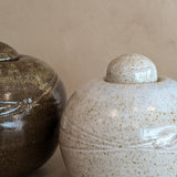 Speckled Cream Studio Pottery Chunky Lidded Vessel