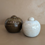 Speckled Cream Studio Pottery Chunky Lidded Vessel