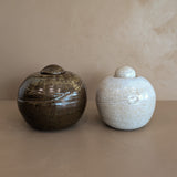 Speckled Cream Studio Pottery Chunky Lidded Vessel