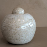 Speckled Cream Studio Pottery Chunky Lidded Vessel