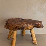 Large Vintage Live Edge Wooden Stool