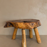 Large Vintage Live Edge Wooden Stool