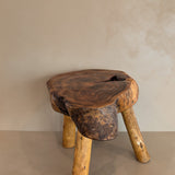 Large Vintage Live Edge Wooden Stool