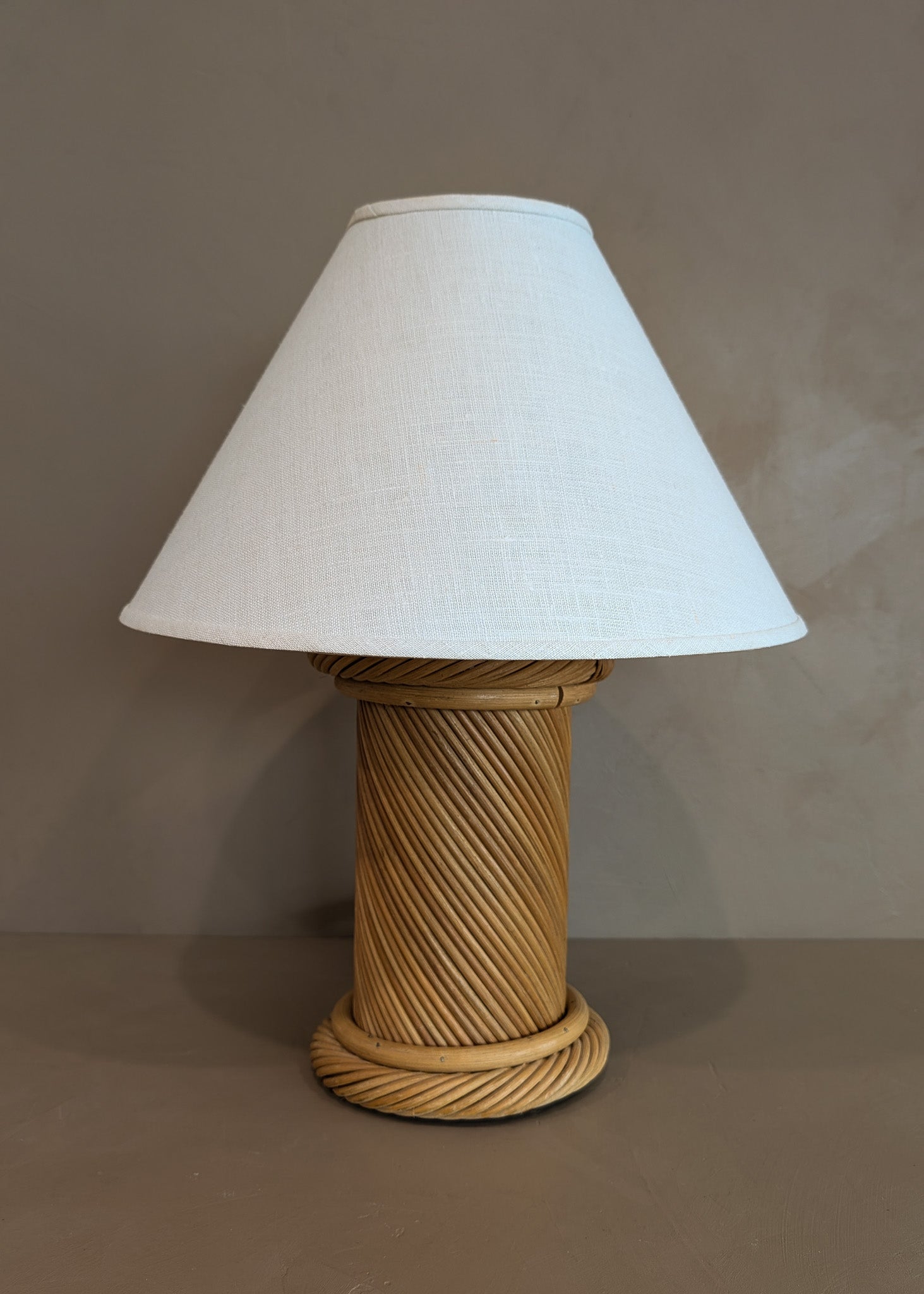 Vintage Chunky Pencil Reed Column Lamp