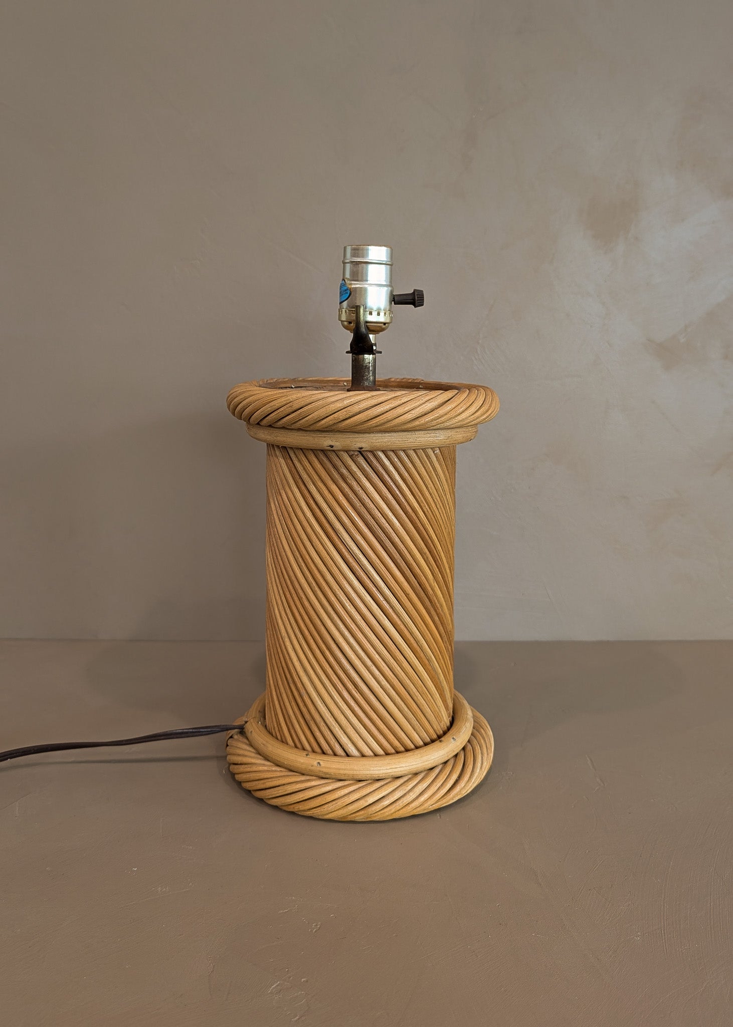 Vintage Chunky Pencil Reed Column Lamp