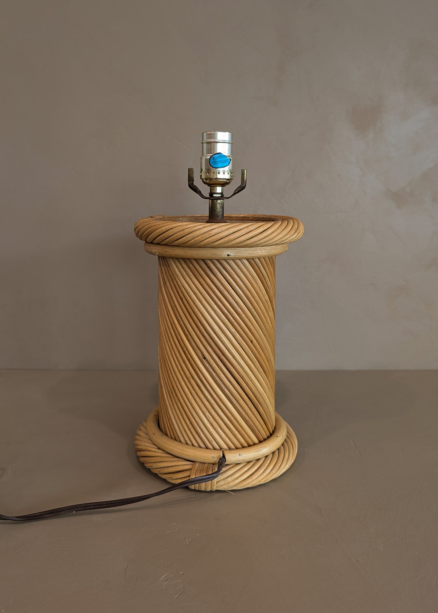 Vintage Chunky Pencil Reed Column Lamp