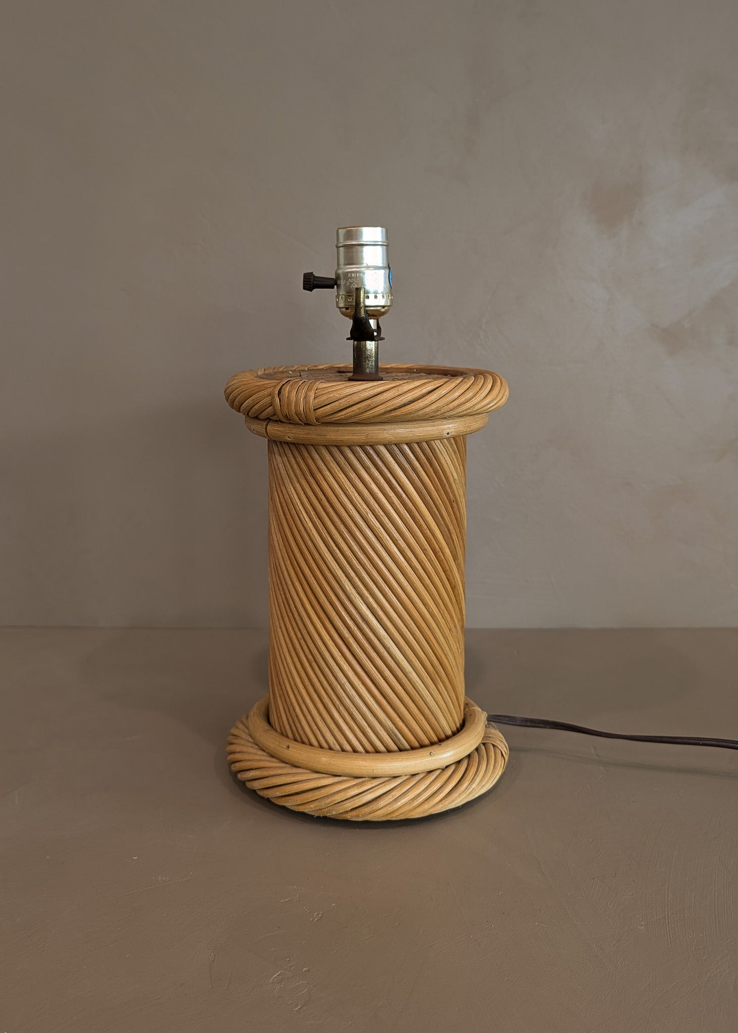 Vintage Chunky Pencil Reed Column Lamp