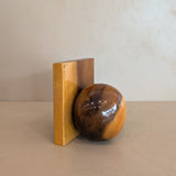 Single Vintage Myrtlewood Chunky Sphere Bookend