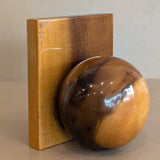 Single Vintage Myrtlewood Chunky Sphere Bookend