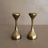 Pair of Midcentury Swedish Brass Candleholders