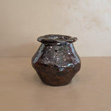 Organic Brown Glaze Signed Studio Pottery Vase